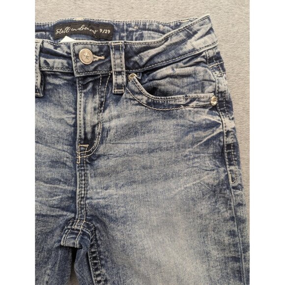 Stella in dreams Jeans Womens 9/29 Blue Bootcut Embroidered Western Bull Skull - Picture 3 of 16